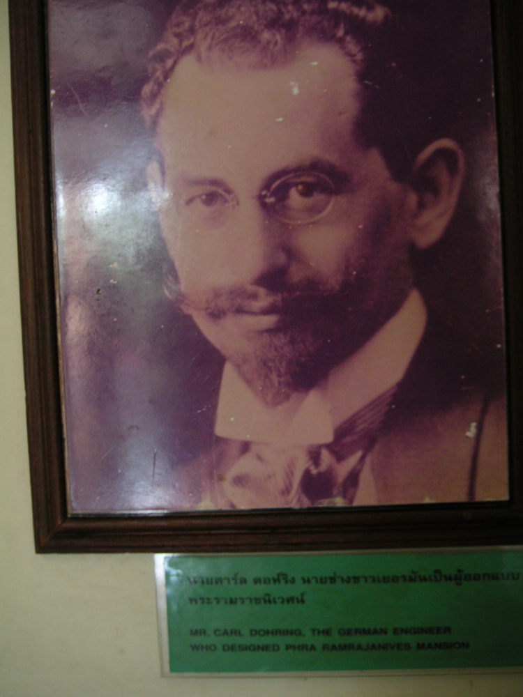 A portrait of Karl Siegfried Döhring, in the palace he designed in Patchaburi.